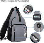 MOSISO Sling Backpack Bag, Crossbody Shoulder Bag Travel Hiking Daypack Chest Bag with Front Square Pocket&USB Charging Port