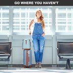 Kono Luggage Set 4 Piece Carry On Hardside Luggage with TSA Lock Spinner Wheels Carry On Suitcase Apricot Blue