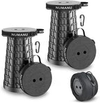 2-Pack 2025 Upgraded Collapsible Stool & Dual Carry Bag + Clips, Max 620lb Portable Folding Stool, Height Adjustable Retractable Telescopic Seat, Travel Chair, Foldable Camping Stool/Footrest