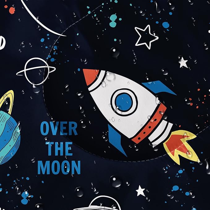 Kids Sleeping Bag for Boys Girls,Rocket Moon Print-Lightweight Warm Portable Outdoor Indoor-Waterproof Cold Weather Resistant Sleeping Bag for Camping Hiking