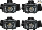 LUXPRO LP345V2 LED Headlamp - Bright 300 Lumen Head Lamp for Outdoors, Camping & Hiking - 6 Light Modes White, Green & Red Light - IPX4 Waterproof - Adjustable Headband - Batteries Included - 4 Pack