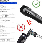 RECHOO Tactical Flashlight 4 Pack, Bright Zoomable LED Flashlight with High Lumens and 5 Modes, Waterproof Portable Pocket Flash Light for Emergency, Camping, and Outdoor Use - S1500