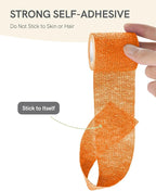 FriCARE Self Adhesive Bandage Wrap, Medical Tape in First Aid Kit, Cohesive Bandages for Wounds Sport Vet, 2 Inches X 5 Yards 12 Rolls, Rainbow