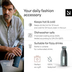 LARS NYSØM Stainless Steel Insulated Water Bottle 12oz 17oz 25oz 34oz 51oz | Insulated Thermo Flask for Hot and Cold Beverages | Leakproof Drinking Bottle (Sky Blue, 11.9oz)