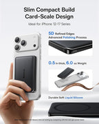 Baseus Picogo Power Bank, 0.5" Ultra Slim 10000mAh MagSafe Portable Charger, Upgraded CCC Certified 27W Fast Charging Magnetic Battery Pack, Alloy Wireless Charger for iPhone 17/16/15/14/13/12