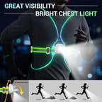 Running Vest for Women, Reflective Running Lights Vest for Night Runners, Running Light Gear Safety Reflective Vest for Men