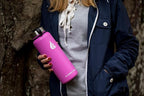 HYDRO CELL Stainless Steel Insulated Water Bottle with Straw - For Cold & Hot Drinks - Metal Vacuum Flask with Screw Cap and Modern Leakproof Sport Thermos for Adults (Fuchsia 40oz)