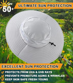 Home Prefer UPF50+ Mens Sun Hat Wide Brim Fishing Hat Foldable Large Brim UV Protection Sun Hat for Men Women Beach Gardening