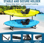 Kayak Storage Rack, Heavy Duty Freestanding Kayak Rack for Garage and Outdoor Storage, Kayak Stand Adjustable for Kayak, Canoe, Surfboard and Paddle Board