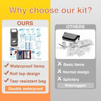 Waterproof First Aid Kit Roll Top Boat Emergency Kit with Waterproof Contents for Fishing Kayaking Boating Swimming Camping Rafting Beach Dark Grey