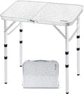 Yriuat Folding Camping Table 2ft Portable Pinic Table Adjustable Height Small Card Table Aluminum Foldable Lightweight with Carry Handle for Outdoor Indoor Hiking Camp BBQ Beach