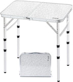 Yriuat Folding Camping Table 2ft Portable Pinic Table Adjustable Height Small Card Table Aluminum Foldable Lightweight with Carry Handle for Outdoor Indoor Hiking Camp BBQ Beach