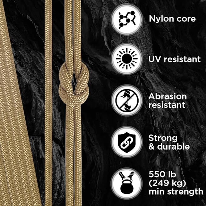 TECEUM 5/32" Paracord Rope 1000 – 1000ft / 200ft / 100ft / 50ft – Tactical Parachute Cord 4mm – 45+ Colors – Nylon String for Survival & Camping Gear – Stripe Cord for Survival – Utility Rope