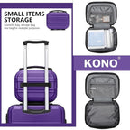 Kono Carry On Luggage Set Lightweight Airline Approved Carry On Suitcase with TSA Lock Spinner Wheels Durable Luggage Hardside Purple