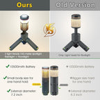 Camping-Lights-Rechargeable,Outdoor Telescopic-Collapsible-Lanterns with 2 Light Sources Mobile Lighting 10500mAh Battery Flash Light & Road Lamp for Adventure/Hiking/Camping/Live Streaming(Dark Grey)