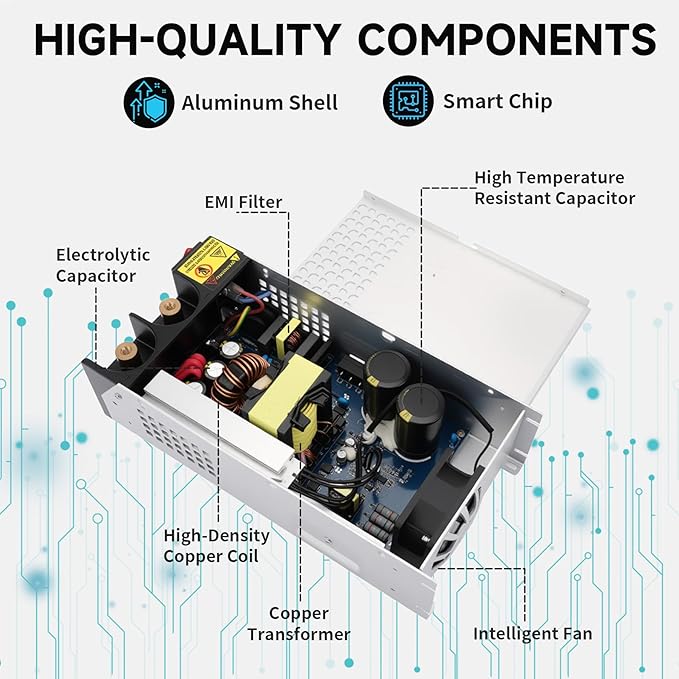 DC 12V 1000W Power Supply 110V AC to DC 12v Converter 83.4A 1000W Switch Transformer for Motor Pump CCTV Security Camera Car Stereo 3D Printer