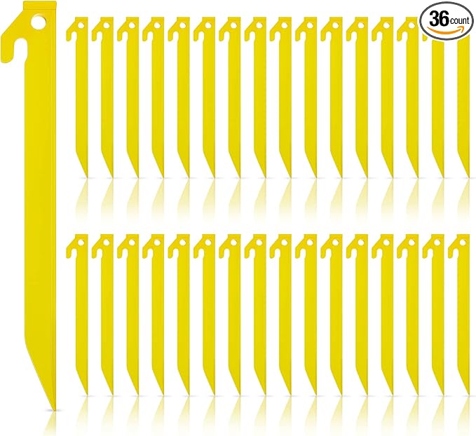 Deekin Plastic Tent Stakes 9 Inch Heavy Duty Tent Pegs Spike Hook Stakes for Summer Beach Garden Decorations Camping Outdoor Lawn Tarp