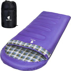 GEERTOP Flannel Sleeping Bags for Adults Big & Tall People Portable Cold Weather Envelope XXL All Seasons Camping Sleeping Bag