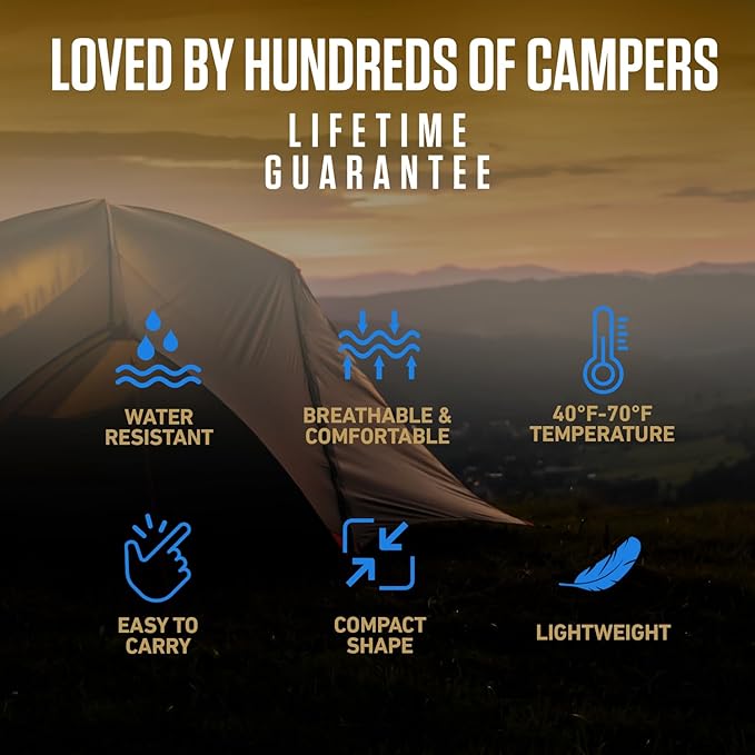 VENTURE 4TH Backpacking Sleeping Bag – XXL, Double and Single Sizes - Lightweight Warm & Cold Weather Sleeping Bags for Adults, Kids & Couples – Ideal for Hiking, Camping & Outdoor Adventures