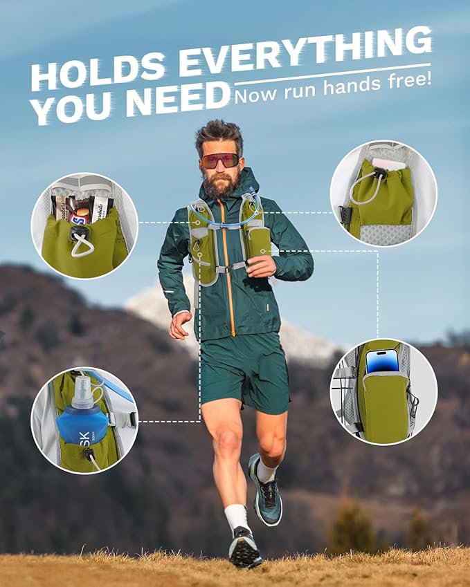 Running Vest for Women and Men, Hydration Running Backpack, Runners Vest, Hydration Vest for Walking, Marathon, Hiking