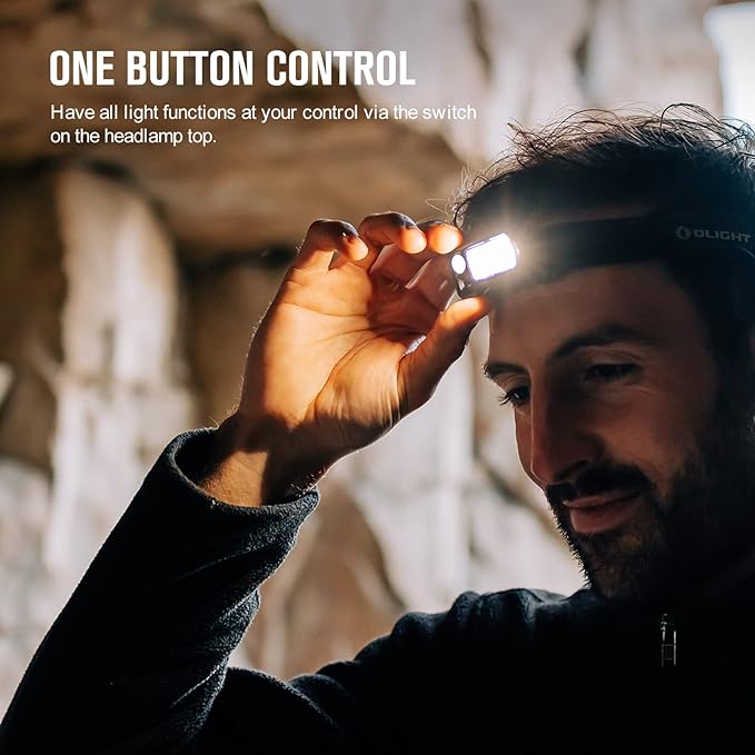 OLIGHT Array 2 Pro 1500 Lumens Headlamp with Red Light Option, Powered by USB-C Rechargeable LED Headlight with Motion Sensor for Outdoors, Camping, Running, Working (Black)