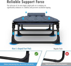 ATORPOK Folding Camping Cot for Adults with Padded Mattress and Pillow, Adjustable Reclining Lounger Sleeping Cot Bed, Ideal for Camping, Travel, Garden, or Office Use, Blue