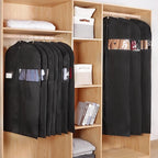 KEEGH 40" Suit Cover Bags for Men (Set of 20) Garment Bags for Hanging Clothes, Suit Bags for Closet Storage or Travel, Clothes Cover for Suits Coats with Clear Window and Label Pocket, Black