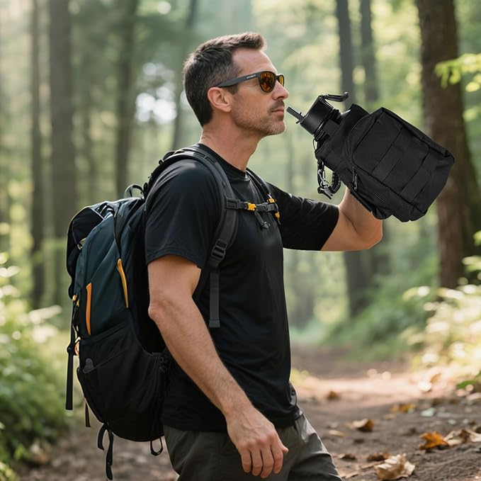 KXIAOCHEN Insulated Water Bottle, Stainless Steel Water Bottle, 2 Lids (Straw and Handle Lid),Wide Mouth Metal Water Bottles Keep Hot and Cold, Double Walled, Thermo Mug, Metal Canteen