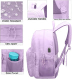 KEOFID Classic Travel backpack for Men and Women, Anti Theft Laptop Backpack with USB Charging Port for Work, Large Bag for College, Water Resistent(Purple)