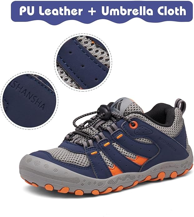 Mishansha Boy's Girl's Hiking Shoes Low Top Sneakers Outdoor Trekking Walking Climbing Running Shoes