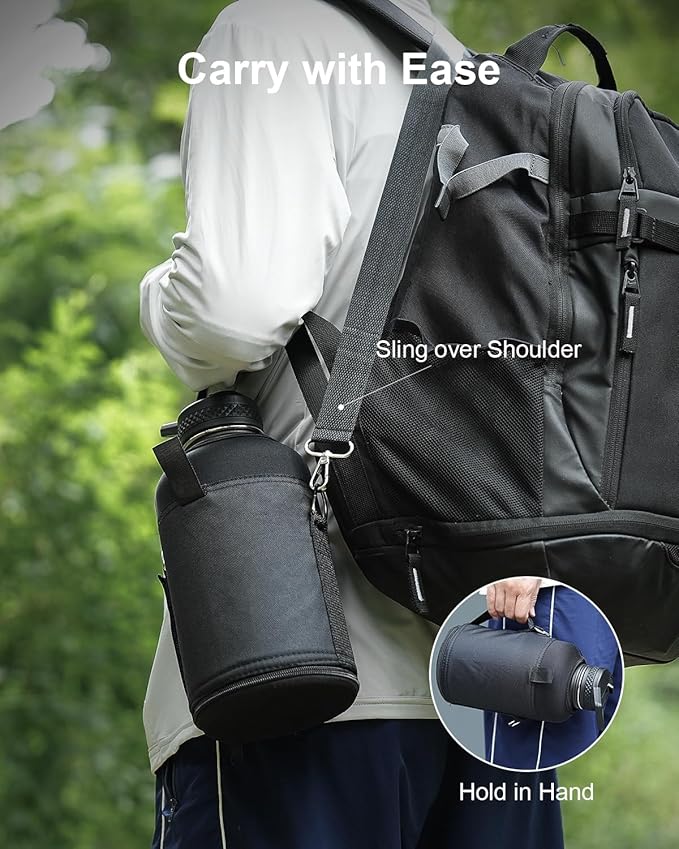 Insulated Water Bottle, 64 oz Stainless Steel Water Bottles with Straw, Leak Proof & BPA Free, Reusable Jug Thermo Flask for Outdoor Sports Gym Camping, Pink/Blue