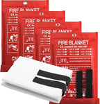Emergency Fire Blanket for Home and Kitchen Fiberglass Fire Suppression Blanket (39''X39'') Great for School, Fireplace, Grill, Car, Office, Warehouse (4PCS)