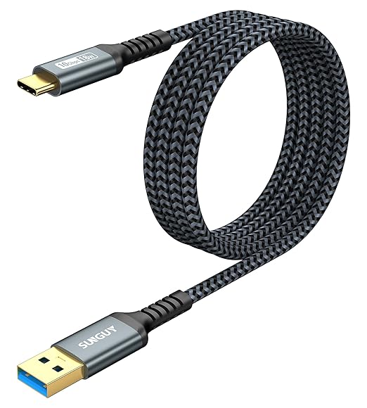 SUNGUY Android Auto USB C Cable, 5FT USB-C 3.1 Gen 2 Braided 3A Fast Charging & 10Gbps Data Transfer CarPlay Cable, for iPhone 17/16/15 Pro Max, Galaxy S22 S21 Note 20, Pixel 6 5