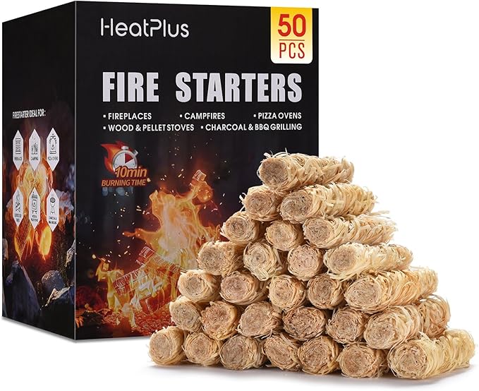Fire Starter - 50Pcs Fire Starters for Fireplace, Campfires, Grill, Wood & Pellet Stove, Chimney, Fire Pit, BBQ - FireStarters