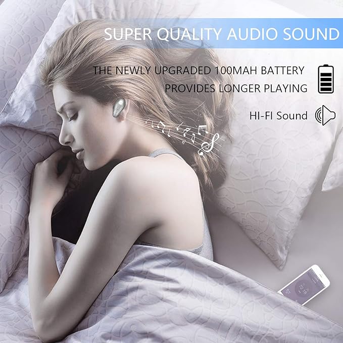Bluetooth Headset, V5.0 Ultralight Wireless Headphone Cell Phone Earpiece with Mic Headsetcase, Volume Control, Handsfree Earbud for iPhone, Android,Samsung Smartphone