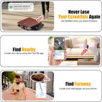 Wallet Tracker 2 Pack Rechargeable Item Tracker, 8-Month Battery Life Smart Track Card, Slim Wallet Finder Works with Apple Find My (iOS Only), Sound Alerts Item Finder for Luggage, Purse, Phone
