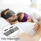 Sleep Mask - Total Blackout 3D Sleeping Mask, Super Lightweight & Silky Soft Eye Mask for Sleeping, Fully Adjustable Fit for Home, Office, Traveling, Meditation, Yoga, Gray