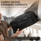 Fanwoli Rolling Vacuum Backpack Travel with One-Button Compression, Expandable Carry-On Suitcase Luggage, Approved TSA Lock & Water-Proof Laptop Compartment for Outdoor/Family/Business Trips