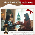 Solar Lanterns Outdoor Waterproof - Outdoor Hanging Lantern with Shepherds Hook, Christmas Halloween Housewarming Gifts for Women Mom Grandma, Lanterns Decorative Outdoor for Yard Patio Backyard Porch