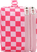Relavel Makeup Bag, Cute Travel Cosmetic Bag, Small Pink Make Up Bags, Portable Toiletry Storage for Women Girl, Waterproof Makeup Organizer for Gym, Camping, Trip, Daily Use - Rose Red