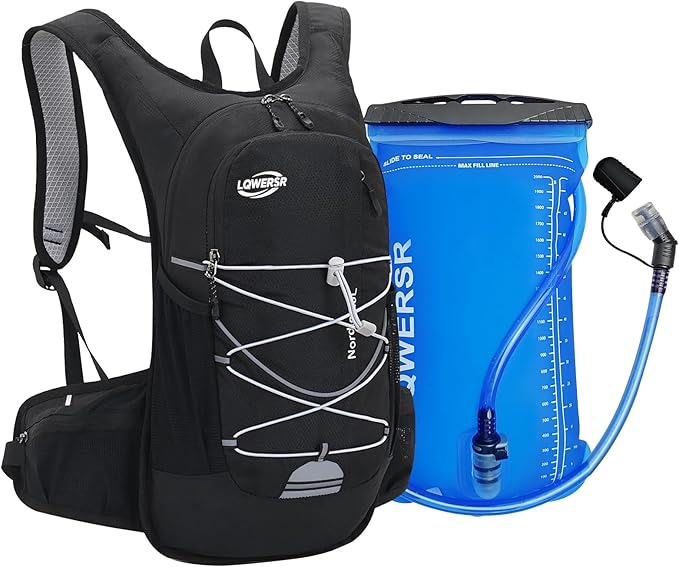 Hydration Backpack 20L Lightweight Breathable Water Backpack with 2L Water Bladder, Adjustable Chest Straps Running Hydration Vest for Cycling, Hiking, Climbing