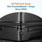 Forge TSA Approved Luggage Locks Ultra-Secure Dimple Key Cable Locks for Travel with Zinc Alloy Body- 6 Black Locks