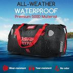 Waterproof Duffel Bag - Motorcycle Dry Bag Tail Bag with Large Storage Space, Waterproof Luggage Duffle Bags with Outer Mesh Zipper Pocket for Camping, Kayaking, Fishing & Traveling