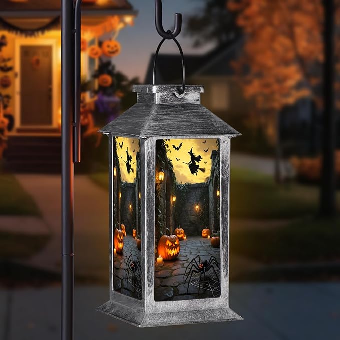 Halloween Decorations Outdoor,Halloween Hanging Decorations,Solar Lantern,Decor for Home Outside Porch Garden Yard Lawn Party Decorations