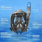Supertrip Full Face Snorkel Mask Adults, Snorkeling Gear for Adults with Shorten Breathing Distance, Snorkel Mask for 180°Panoramic View Camera Mount Advanced Breathing System, Anti-Fog Anti-Leak