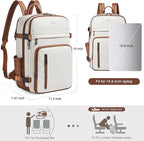 Travel Backpack for Women, Fits 17.0" Notebook, Stylish Carry-on Vegan Leather Backpack with Luggage Strap for Travel and Daily Use