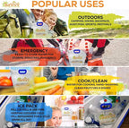 Premium Collapsible Water Container Bag, No-Leak, Freezable, Odorless, Flat Folding, BPA Free Food Grade Clear Plastic Storage bottle for Sports Outdoors Camping Hiking Backpack 1.3/2.6 Gallon