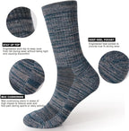 EnerWear 4 Pack Women's Merino Wool Outdoor Hiking Trail Crew Sock