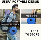 Upgraded Collapsible Stool - Adjustable Height (2.3"-17.3") -Second Fold, Portable Heavy Duty Folding Stool for Adults, 600lb Capacity - Compact to-Go Camping, Fishing, Outdoor Seat (Multicolored)