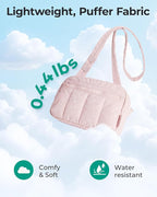 BAGSMART Fanny Packs for Women Cross Body, Quilted Puffy Belt Bag with Pockets, Fashion Waist Packs for Traveling Hiking Camel